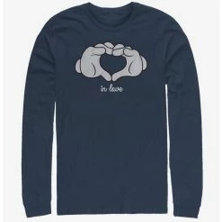 Coupon ✨ Disney Mickey Mouse Glove Heart Long-Sleeve T-Shirt ⌛