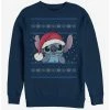 Best Pirce 🥰 Disney Lilo & Stitch Holiday Stitch Wearing Santa Hat Crew Sweatshirt 👍