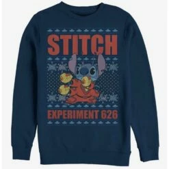 Budget 🎉 Disney Lilo & Stitch Holiday Stitch Experiment 626 Crew Sweatshirt ❤️