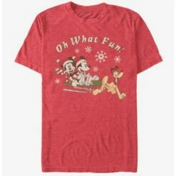 Best Sale ✨ Disney Mickey Mouse Holiday Sled 🧨  Dog Group T-Shirt ❤️