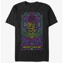 Flash Sale 👏 Disney Mickey Mouse Neon Line Art T-Shirt 🧨