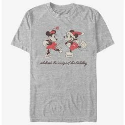 New ✔️ Disney Mickey Mouse Vintage Holiday Skaters T-Shirt ✨