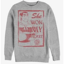Budget 🔥 Disney Mulan Li Shang She Won My Heart Crew Sweatshirt ⌛