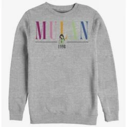 Outlet 🌟 Disney Mulan Colorful Title Crew Sweatshirt 🎁