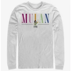 Coupon ⌛ Disney Mulan Colorful Title Long-Sleeve T-Shirt 🛒