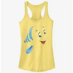 Budget 👍 Disney The Little Mermaid Flounder Face Girls Tank 🛒