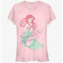 New 🎉 Disney The Little Mermaid Signed Ariel Girls T-Shirt 😍