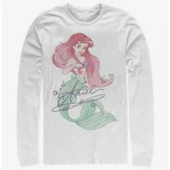 Cheapest ❤️ Disney The Little Mermaid Signed Ariel Long-Sleeve T-Shirt ⭐