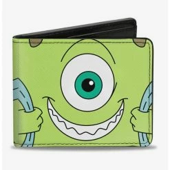 Promo 🎁 Disney Pixar Monsters Inc Mike Smiling Scream Canister Pack Pose Bifold Wallet ⭐
