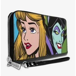 New ✔️ Disney Sleeping Beauty Princess Aurora and Maleficent Zip Around Wallet 🤩