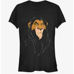 New 👍 Disney The Lion King Big Face Scar Girls T-Shirt ⭐