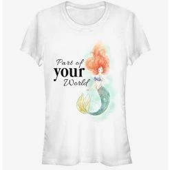 Outlet 🔔 Disney The Little Mermaid Peaceful Ariel World Girls T-Shirt 🥰