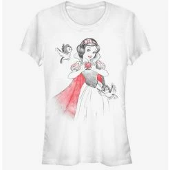Best Sale 👏 Disney Snow White Snow Sketch Vignette Girls T-Shirt 🔥