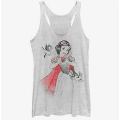 Deals 🤩 Disney Snow White Snow Sketch Vignette Girls Tank ⌛