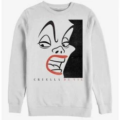 Promo 🔔 Disney Villains Cruella De Vil Cruella Cover Crew Sweatshirt ❤️