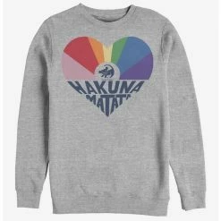 Coupon 😀 Disney The Lion King Hakuna Rainbow Crew Sweatshirt ❤️