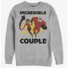 Budget 🔔 Disney Pixar The Incredibles Incredible Couple Crew Sweatshirt ⭐