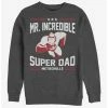 Cheap 👏 Disney Pixar The Incredibles Sporty Super Dad Crew Sweatshirt 💯