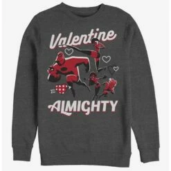 Hot Sale 🧨 Disney Pixar The Incredibles Valentine Almighty Crew Sweatshirt 👍