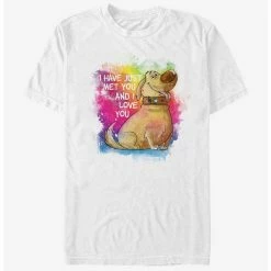 Top 10 ⭐ Disney Pixar Up Dug Watercolor Text T-Shirt ⌛