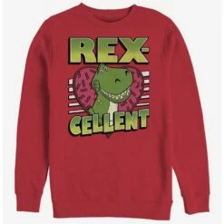 Budget 😍 Disney Pixar Toy Story Rexcellent Heart Crew Sweatshirt 🧨