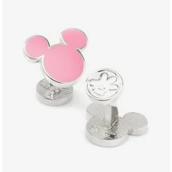 New 🔔 Disney Mickey Mouse Silhouette Pink Cufflinks 🔥