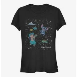 Budget ✔️ Disney Lilo & Stitch Constelation Lilo Stitch 🛒 Girls T-Shirt 🧨