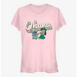 Flash Sale 😍 Disney Lilo & Stitch Rainbow Ohana Girls T-Shirt ✨