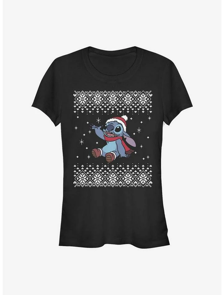 Cheap 😍 Disney Lilo & Stitch ❄ Christmas Front Girls T-Shirt 🔥 1 Cheap 😍 Disney Lilo & Stitch ❄ Christmas Front Girls T-Shirt 🔥