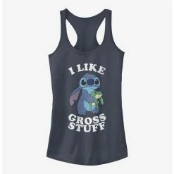 Hot Sale 🎁 Disney Lilo & Stitch I Like Gross Stuff Stitch Girls Tank ⌛