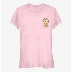 Outlet ⌛ Disney Chip N' Dale Chipmunk Faux Pocket 👏 Girls T-Shirt 💯