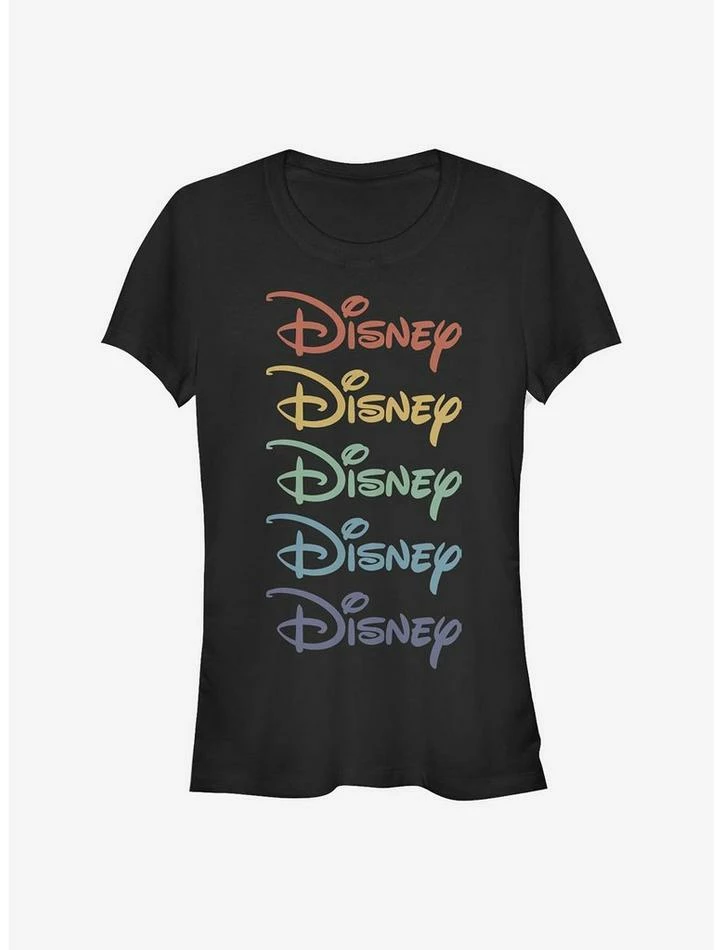 Best Pirce 🔔 Disney Classic Logo Rainbow Stacked Girls T-Shirt 😀 1 Best Pirce 🔔 Disney Classic Logo Rainbow Stacked Girls T-Shirt 😀