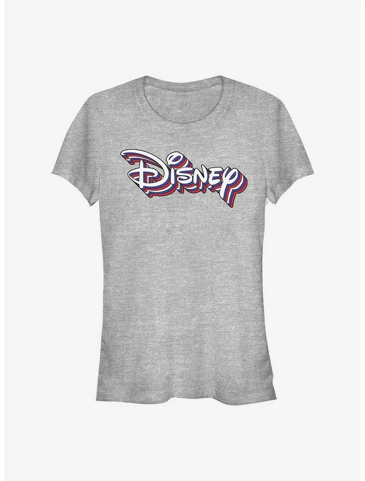 New ❤️ Disney Classic Retro Rainbow Logo Girls T-Shirt ❤️ 1 New ❤️ Disney Classic Retro Rainbow Logo Girls T-Shirt ❤️