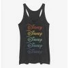 Promo 🤩 Disney Classic Rainbow Stacked Logo Girls Tank ✔️