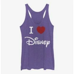 New 💯 Disney Classic I Heart Disney Logo Girls Tank ✔️