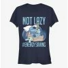 New 👏 Disney Lilo & Stitch Lazy Energy 👍 Girls T-Shirt ✔️