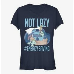 New 👏 Disney Lilo & Stitch Lazy Energy 👍 Girls T-Shirt ✔️