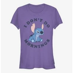 Hot Sale 🛒 Disney Lilo & Stitch Don't Do Mornings Girls T-Shirt 🔥