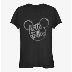 Budget ⌛ Disney Mickey Mouse Hello Folks 🎁 Girls T-Shirt 👍