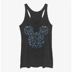 Deals ⌛ Disney Mickey Mouse Mickey Ear Snowflakes 🌟 Girls Tank ✨