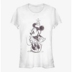 New 🛒 Disney Minnie Mouse Sketch Minnie 🥰 Girls T-Shirt ⭐