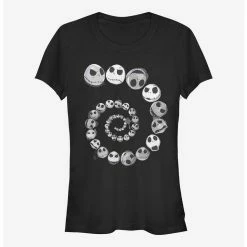 Brand new ❤️ Disney The Nightmare Before Christmas Jack Skellington Spiral Classic Girls T-Shirt 🔥 -Dressup Outfits Shop 14479626 hi
