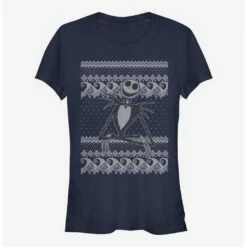 New ❤️ Disney The Nightmare Before Christmas Jack Intarsia Sweater Girls T-Shirt 🤩