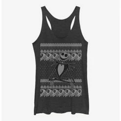 New 🎉 Disney The Nightmare Before Christmas Jack Intarsia Sweater Girls Tank 👍