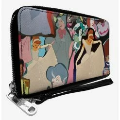 Best Sale 🤩 Dinsey Cinderella Characters Collage Zip Around Wallet 😉