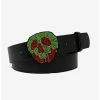 Best Pirce ⌛ Disney Snow White Poison Apple Rhinestone Buckle Vegan Leather Waist Belt 💯