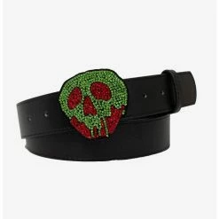 Best Pirce ⌛ Disney Snow White Poison Apple Rhinestone Buckle Vegan Leather Waist Belt 💯