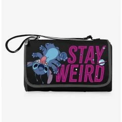 Cheap 🔔 Disney Lilo and Stitch Stay Weird Outdoor Blanket Black ⌛