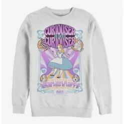 Budget ⌛ Disney Alice In Wonderland Psychedelic Nouveou Crew Sweatshirt 🌟