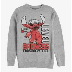 Buy ❤️ Disney Lilo & Stitch Badness Level Crew Sweatshirt ⌛